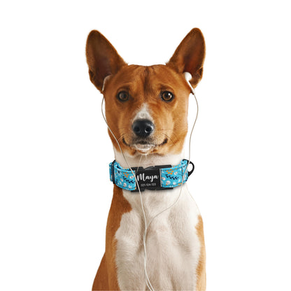 Sommerblumen Aero personalisiertes Hundehalsband