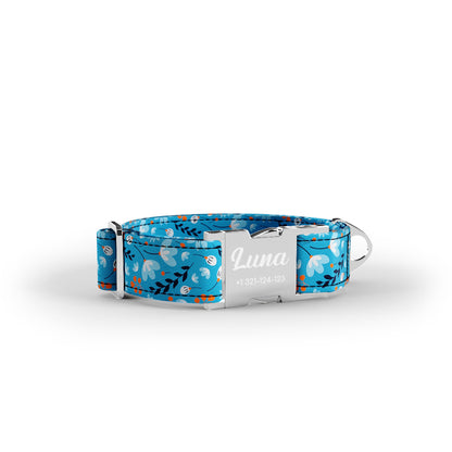 Summer Flowers Aero Personalized Dog Collar