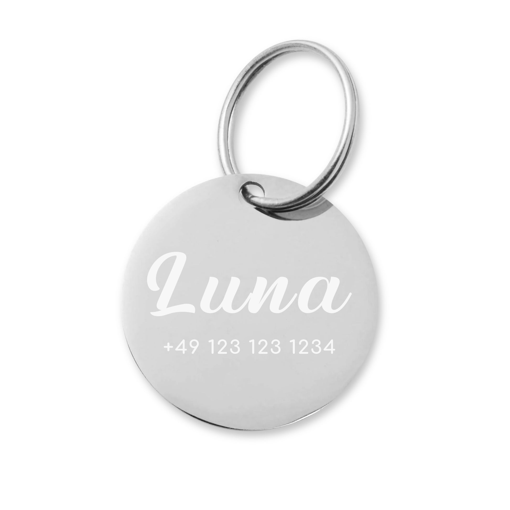 Circle Shape Stainless Steel Dog ID Tag