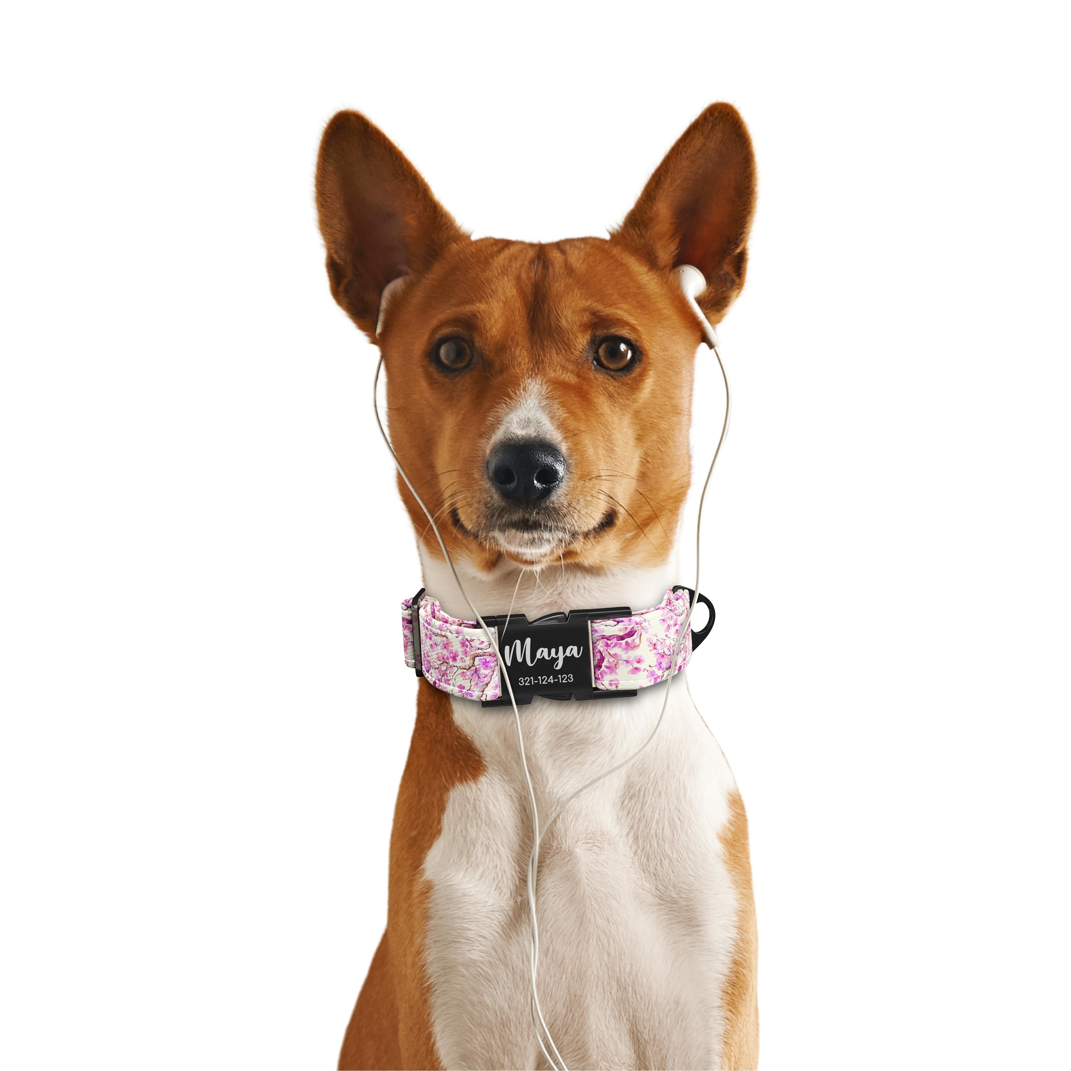 Sakura Salmon Personalized Dog Collar