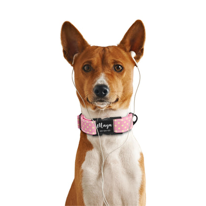 Trio Polka Dot Pale Personalized Dog Collar