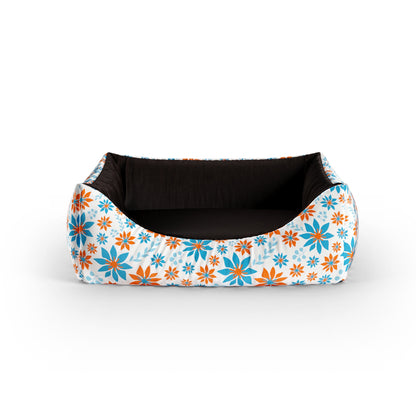 Schneeblumen Floral Personalisierte Lounge Hundebett mit Eingang