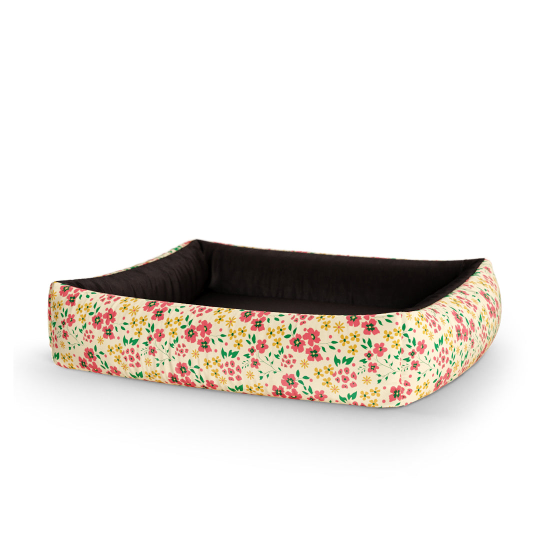 Wild Forest Flowers Jasmine Personalized Lounge Dog Bed With Sides