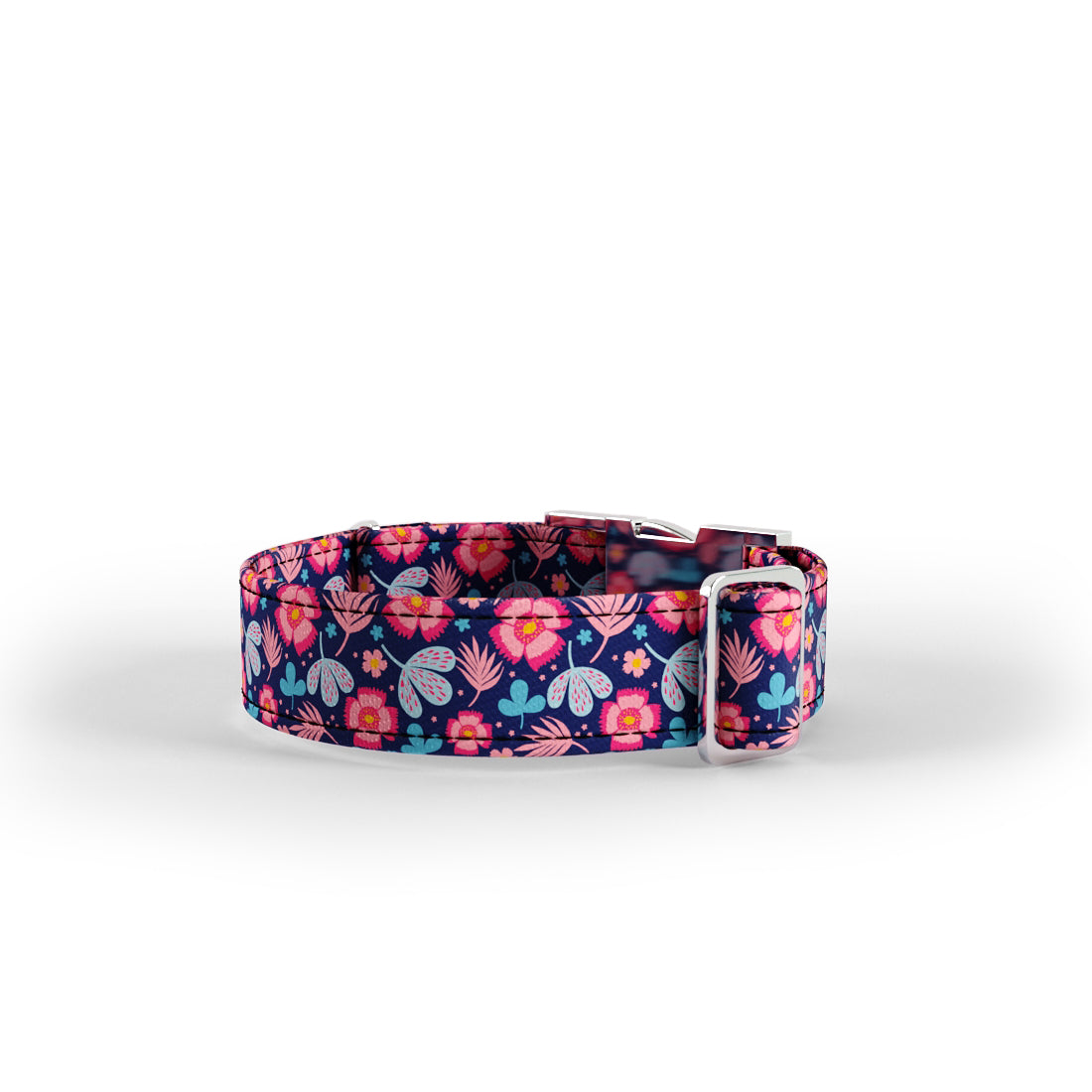 Dark Night Flowers Helio Personalized Dog Collar