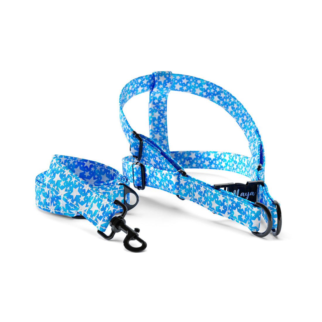 Deep Stars Dodger Personalized Dog Fashion Belt Harness And Leash Set