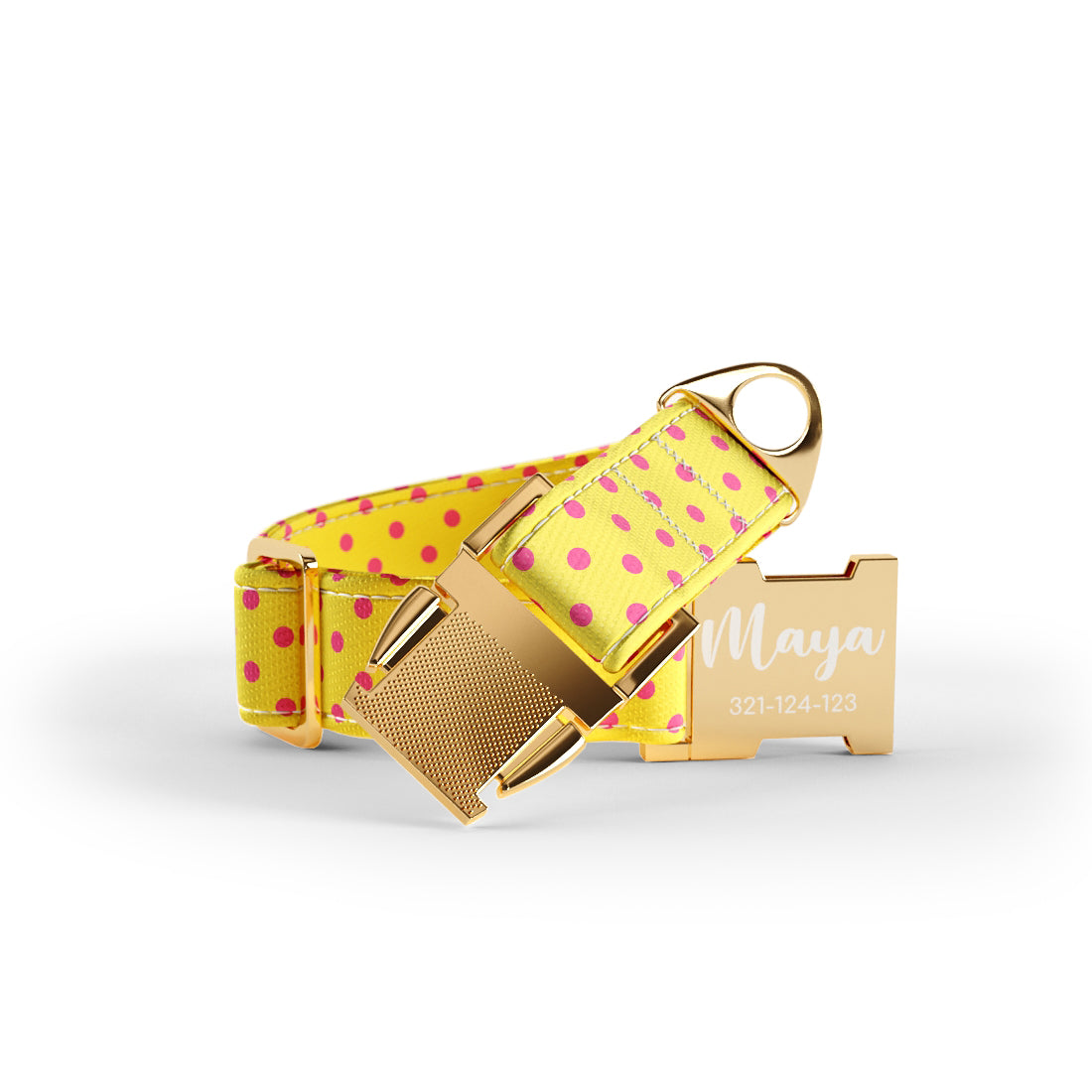 Trio Polka Dot Sunglow Personalized Dog Collar