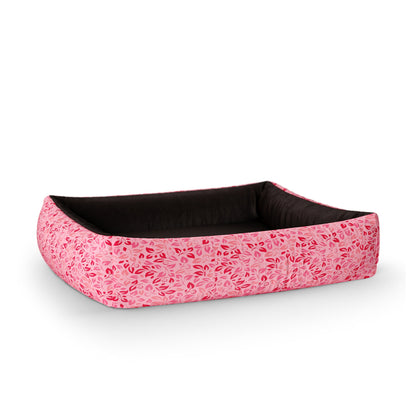 Minimalist Flowers Holly Personalized Lounge Dog Bed With Sides