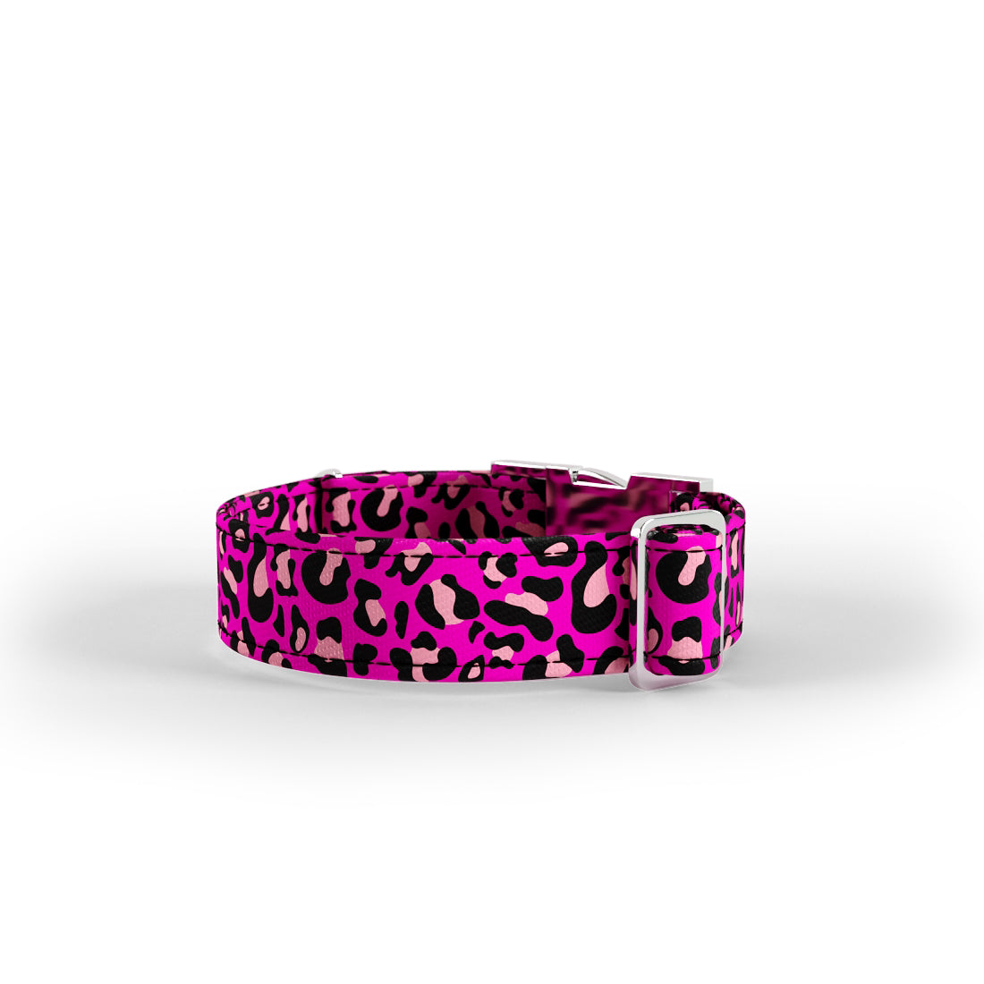 Personalisiertes Hundehalsband mit Leoparden-Rose