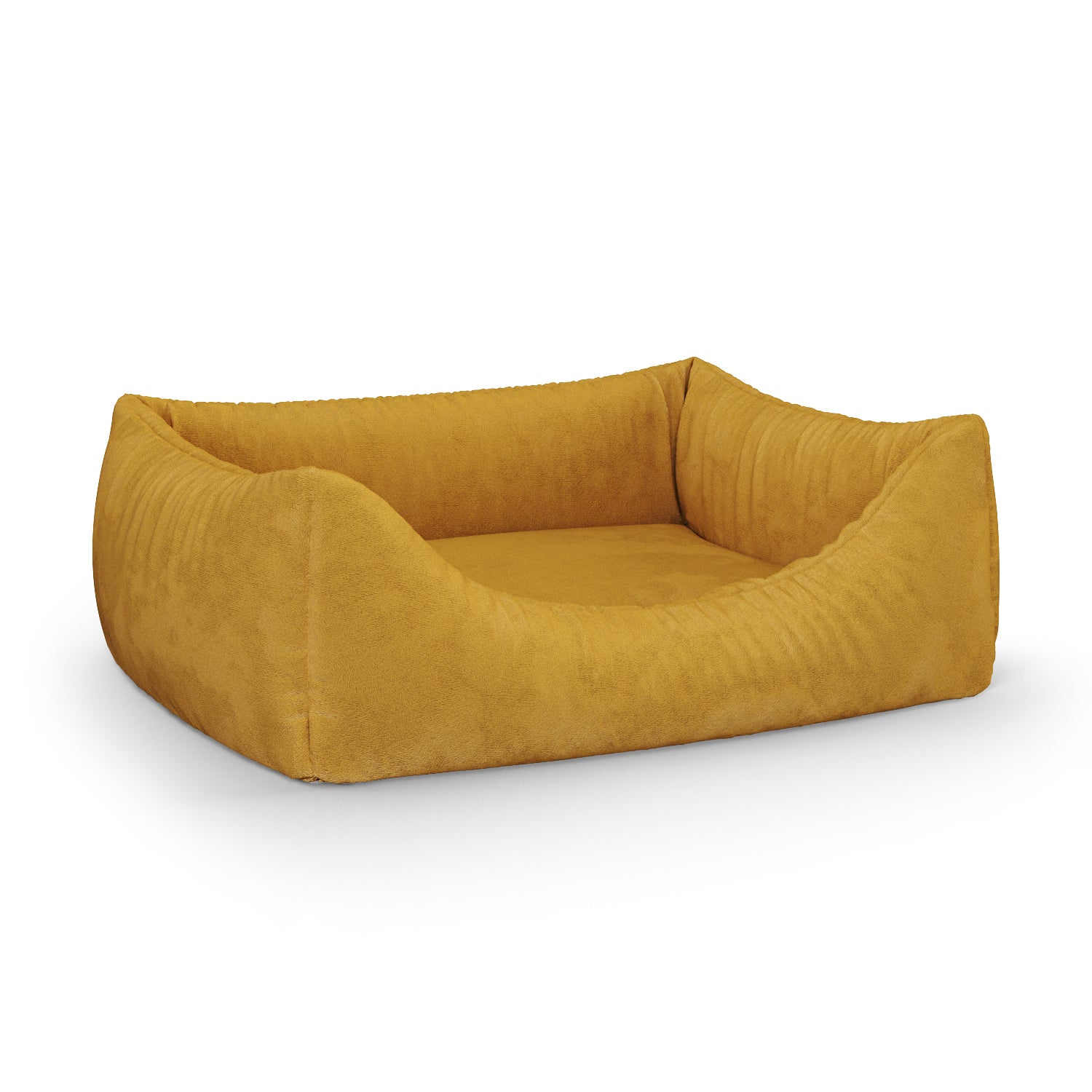 Luxury Velvet Look Safron Personalized Lounge Dog Bed With Entrance