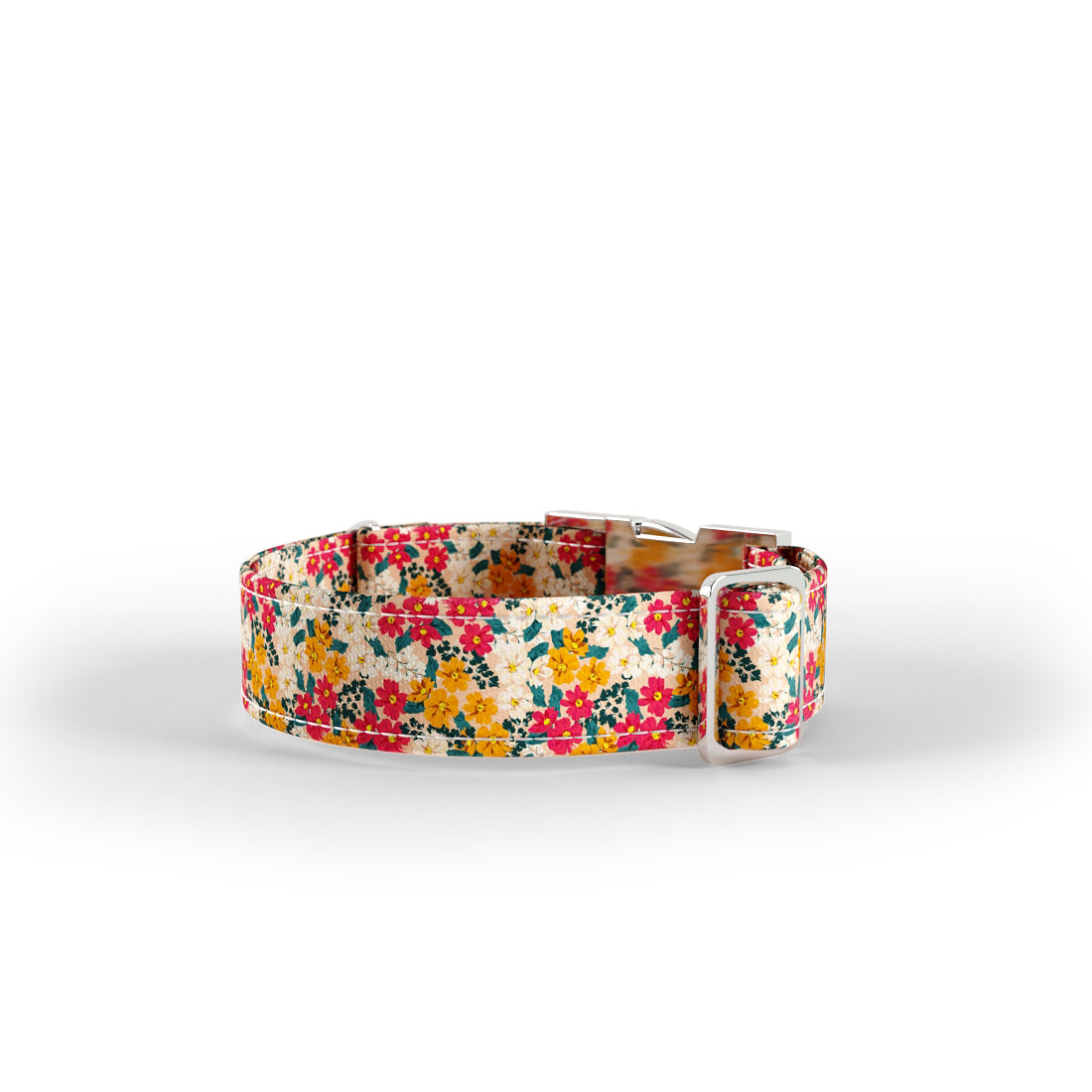 Personalisiertes Hundehalsband mit Liberty Flowers Mango