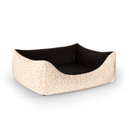 Minimalist Flowers Misty Personalized Lounge Dog Bed With Entrance