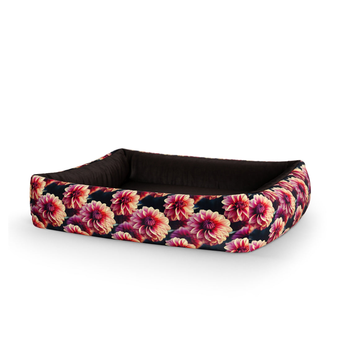 Dahila Flowers Kobi Personalized Lounge Dog Bed With Sides