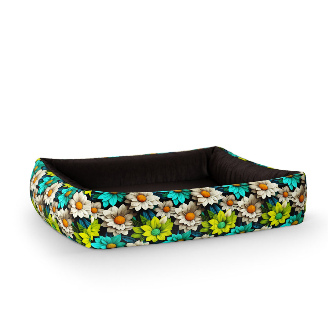 Garden Flowers Kelly Personalisiertes Lounge-Hundebett mit Seiten