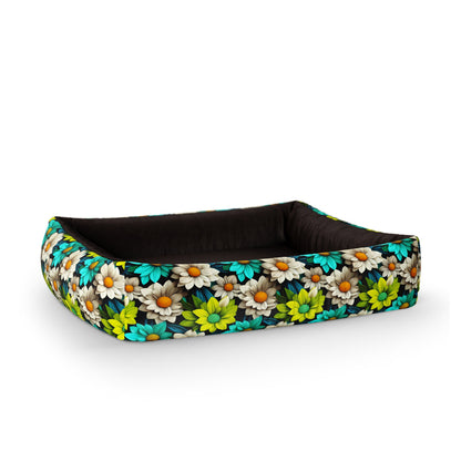 Garden Flowers Kelly Personalized Lounge Dog Bed With Sides