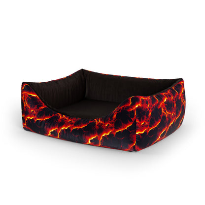 Fire Flames Maximum Personalized Lounge Dog Bed With Entrance