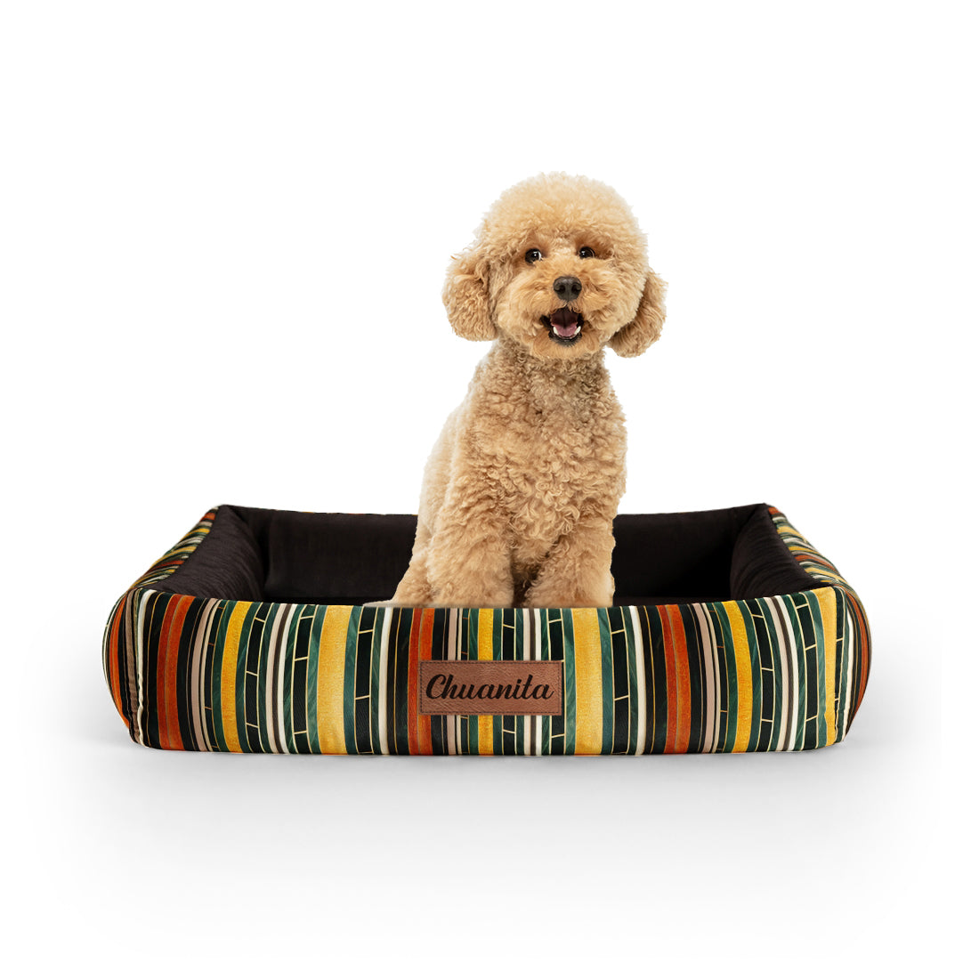 Retro Marble Process Personalized Lounge Dog Bed With Sides