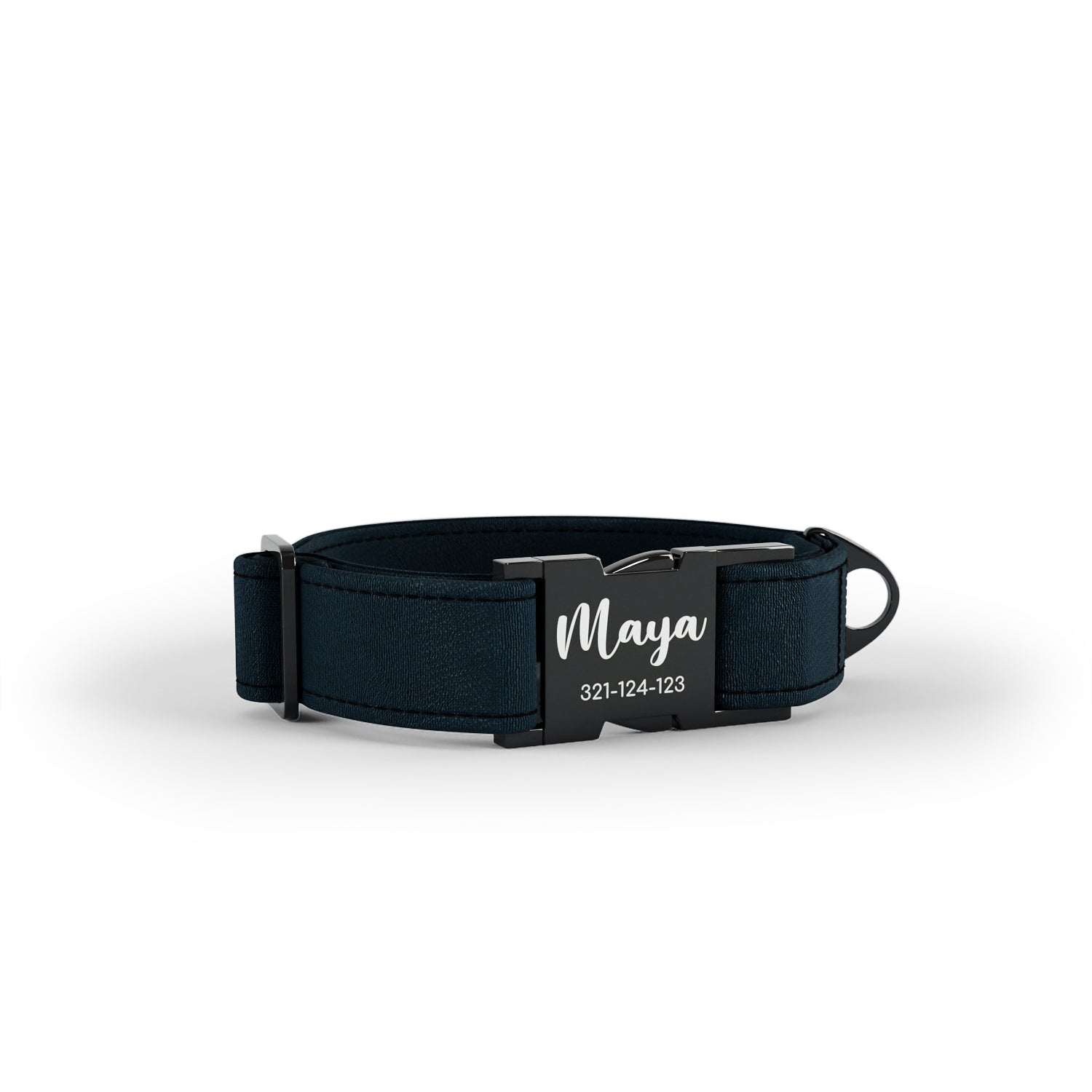 Velvet Look Midnight Personalized Dog Collar