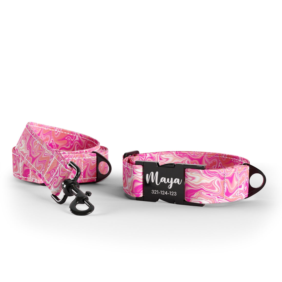 Water Marble  Baker Personalized Dog Collar