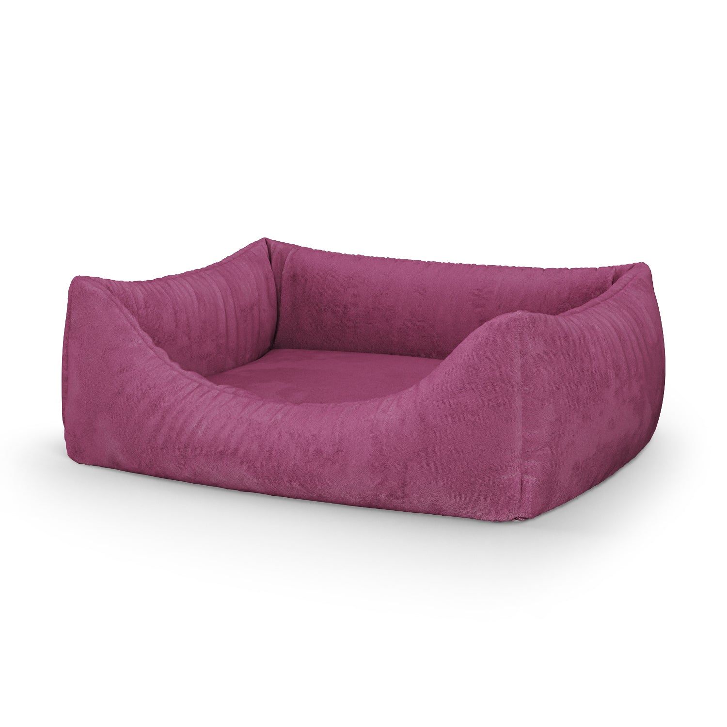 Luxury Velvet Look Jazzberry Personalized Lounge Dog Bed With Entrance