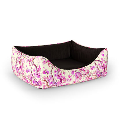 Sakura Salmon Personalized Lounge Dog Bed With Entrance