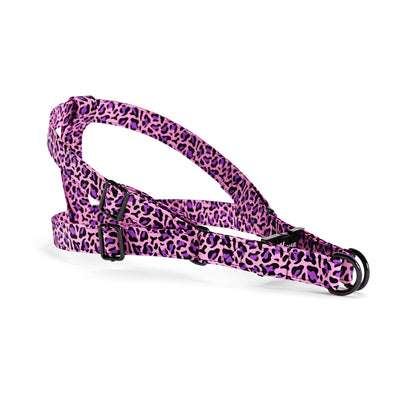 Leopard Magenta Personalized Dog Belt Harness