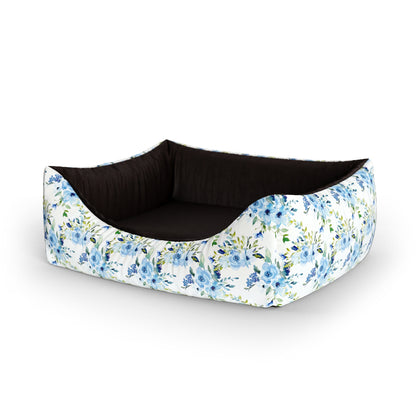 Water Folklore Flowers Italian Personalized Lounge Dog Bed With Entrance