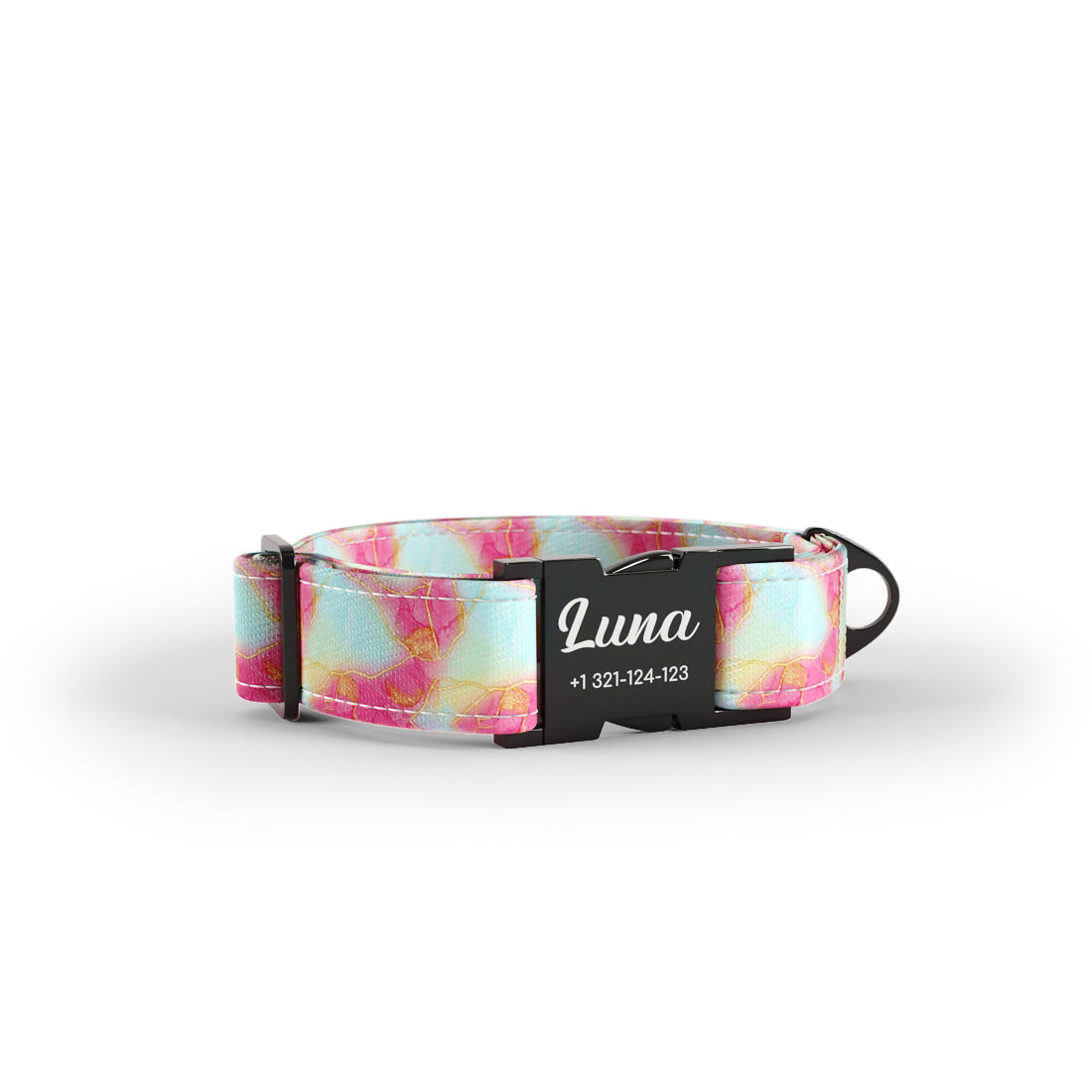 Pastel Marble  Beau Personalized Dog Collar And Leash Set