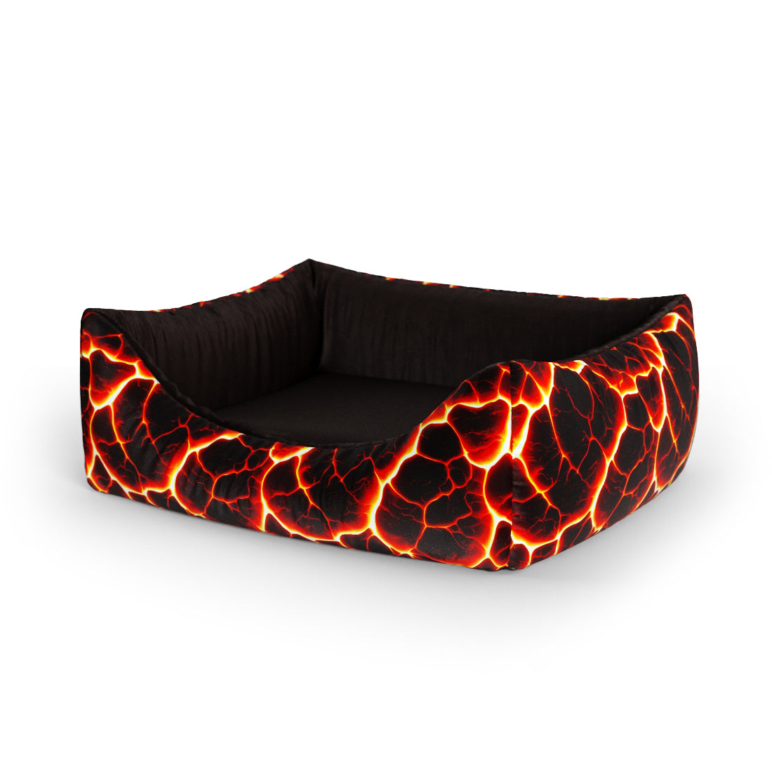 Lava Cardinal Personalized Lounge Dog Bed With Entrance