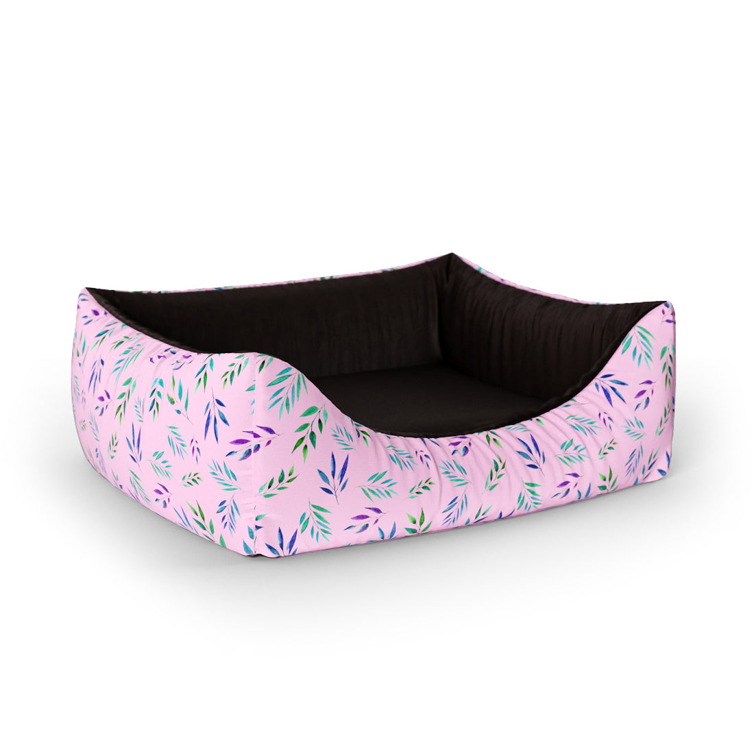 Tropischer Blumen-Charme, personalisiertes Lounge-Hundebett mit Eingang