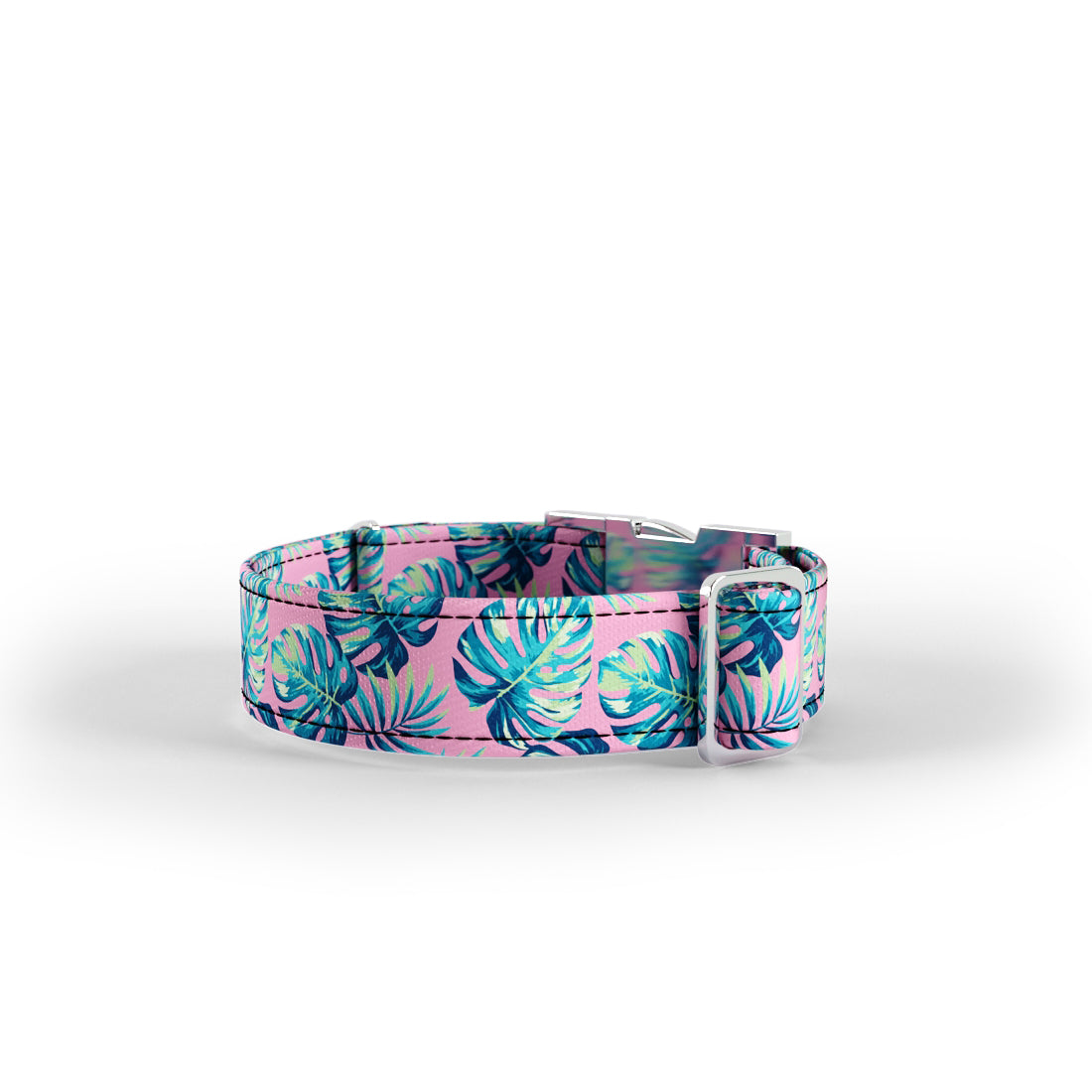 Tropical Leaves Cermation Personalized Dog Collar