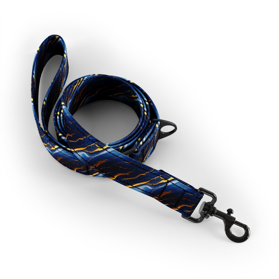 Blue Gold Marble  Azure Dog Fashion Leash