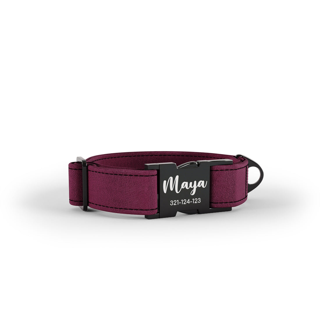 Velvet Look Jazzberry Personalized Dog Collar