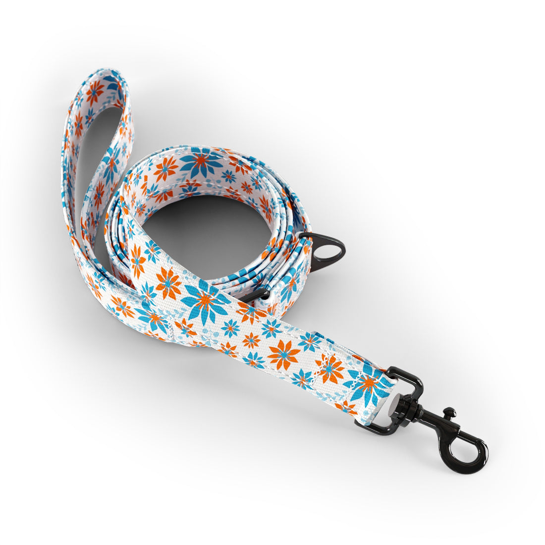 White Snow Flowers Floral Dog Fashion Leash