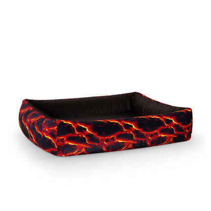 Fire Flames Maximum Personalized Lounge Dog Bed With Sides