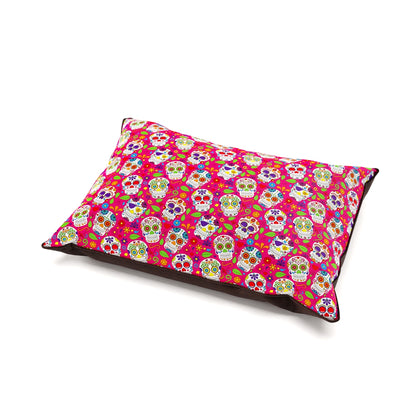 Mexico Skulls Cerise Personalized Pillow Style Fashion Dog Bed