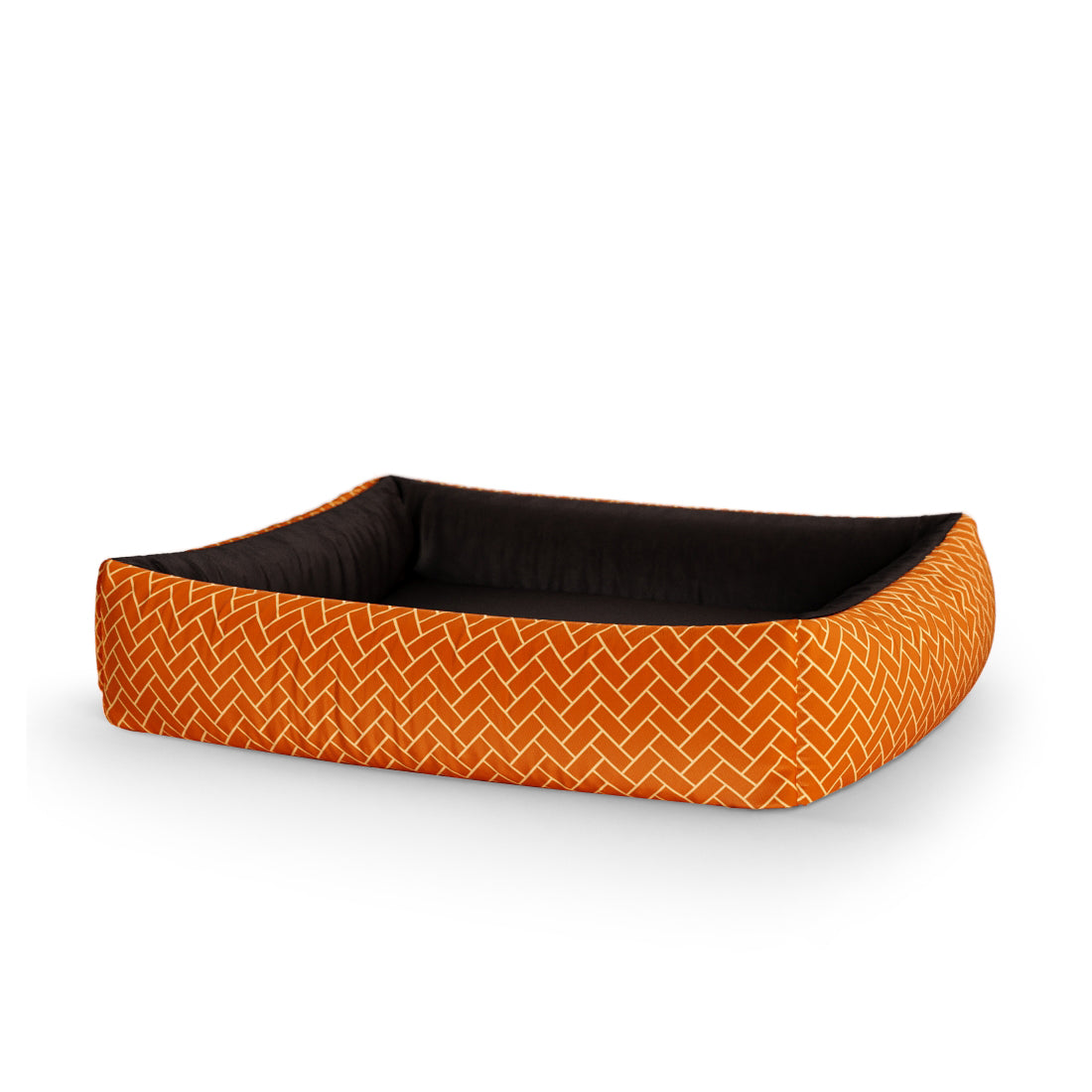 Little Fox Saffron Personalisiertes Lounge-Hundebett mit Seiten