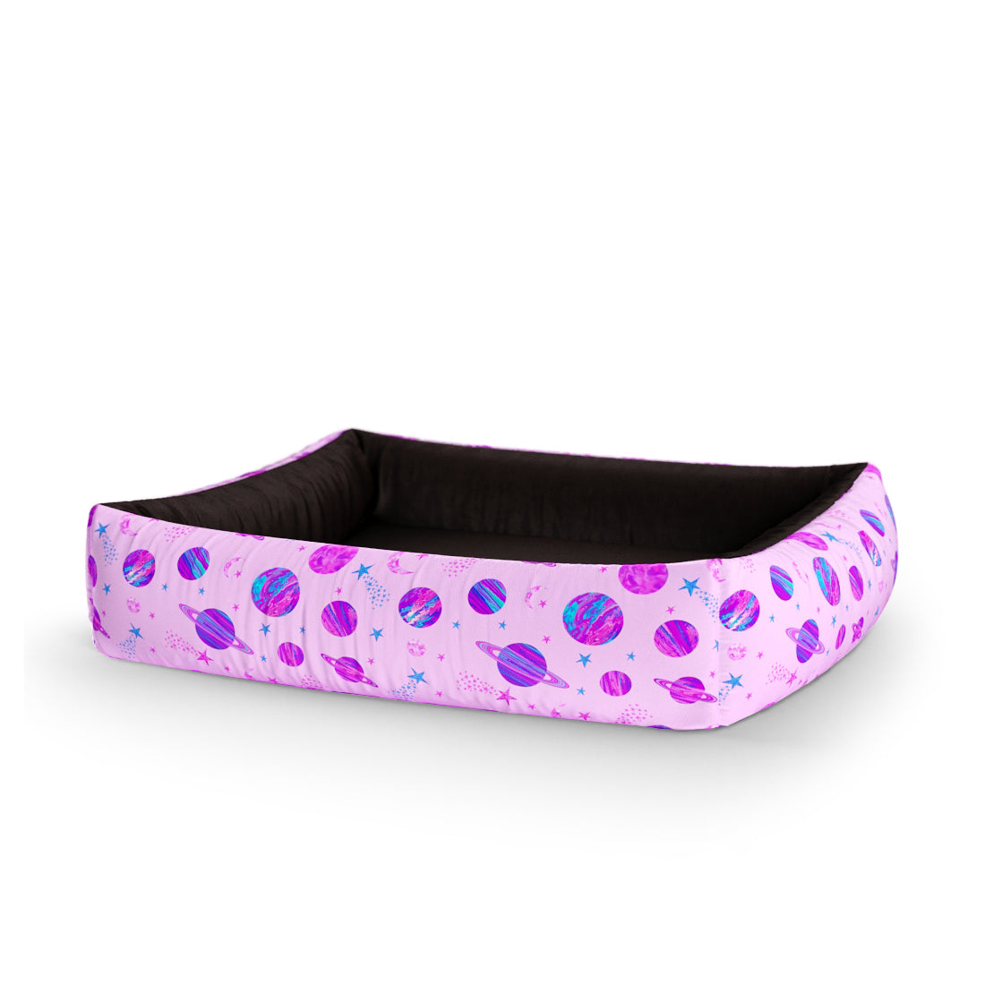 Space Cowboy HotPink Personalized Lounge Dog Bed With Sides