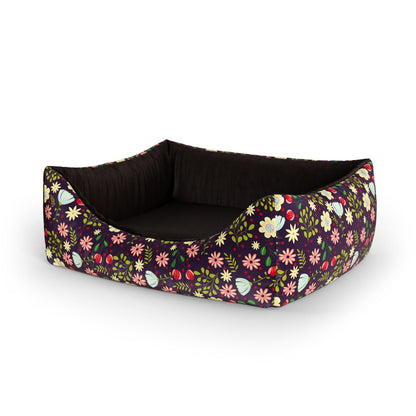 Wild Forest Flowers Harvest Personalized Lounge Dog Bed With Entrance