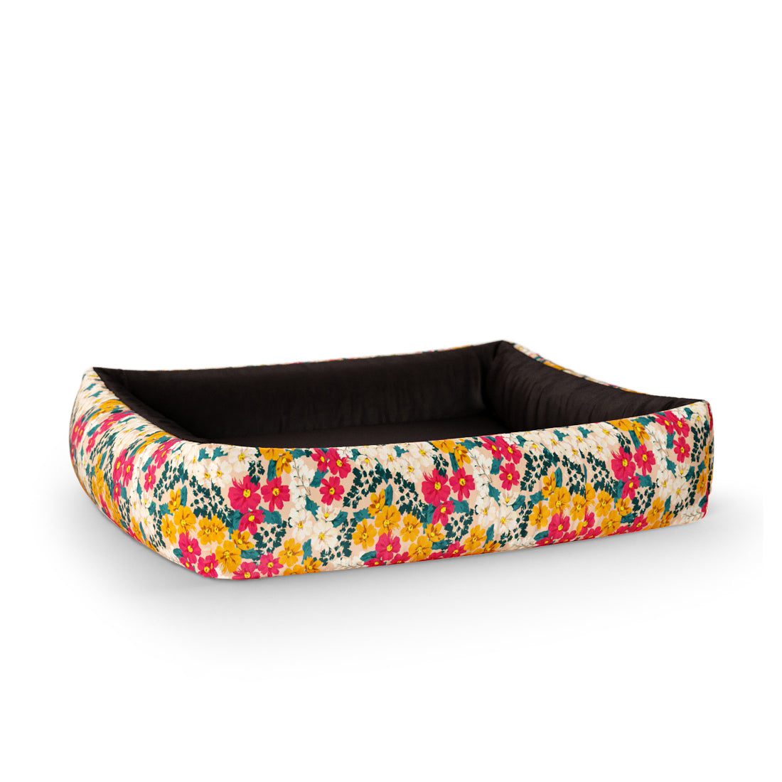 Liberty Flowers Mango Personalized Lounge Dog Bed With Sides