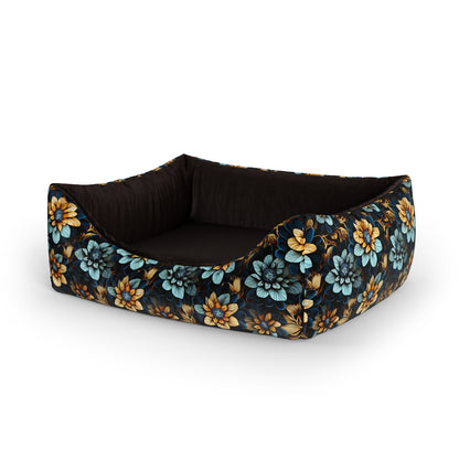 Painted Flowers Opal Personalisiertes Lounge-Hundebett mit Eingang