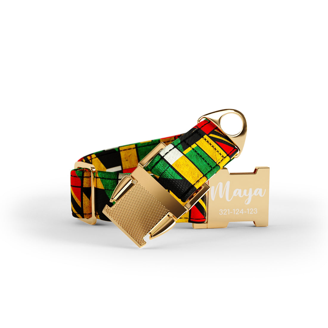 Afrikanisches Moos Personalisiertes Hundehalsband und Leine-Set