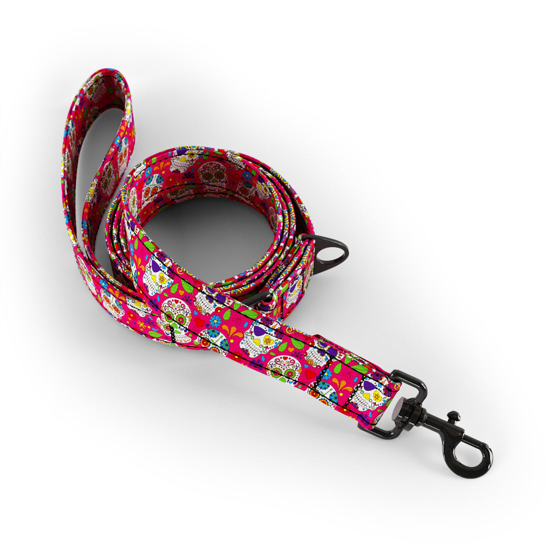 Mexico Skulls Cerise Dog Fashion Leash