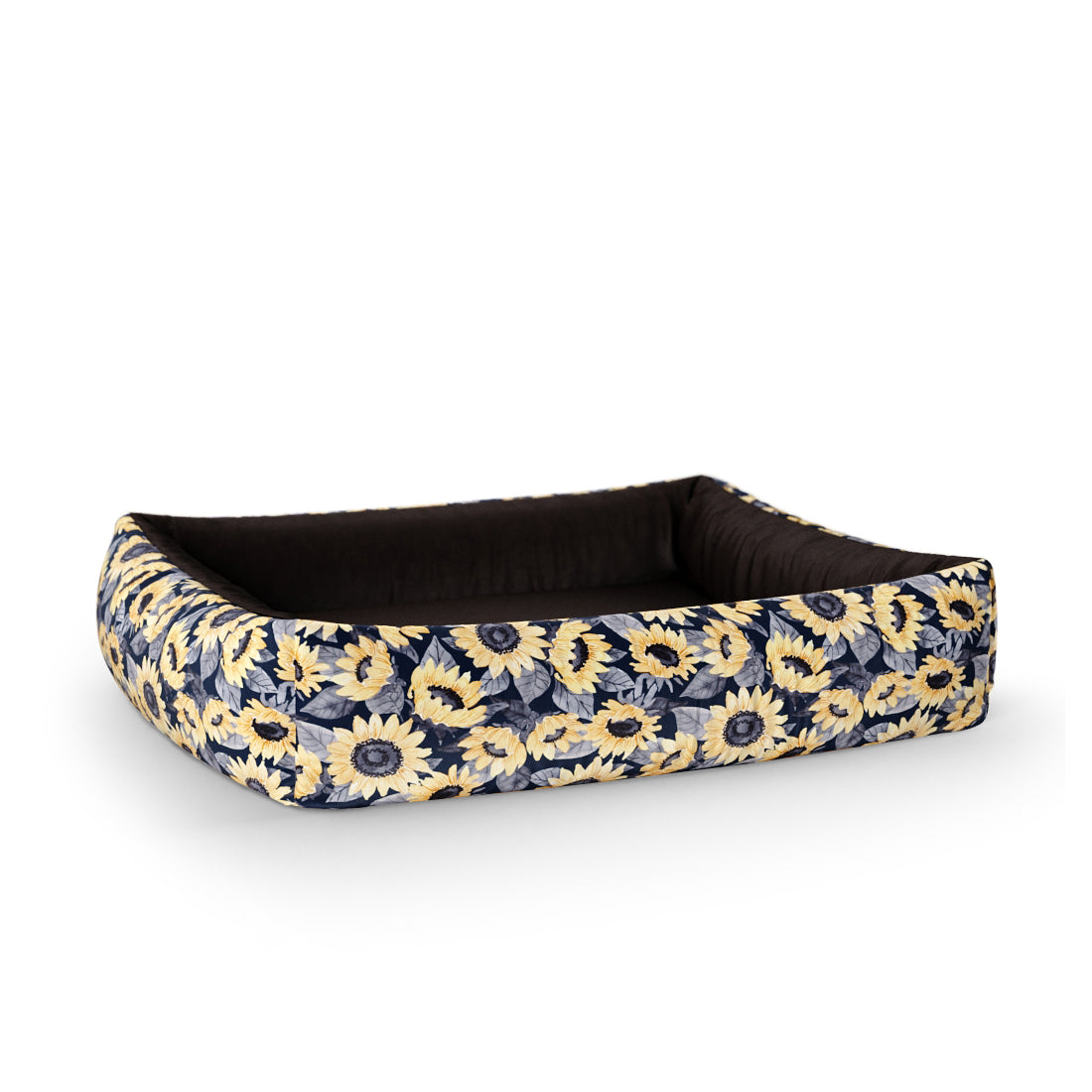 Sunflowers Maya Personalized Lounge Dog Bed With Sides