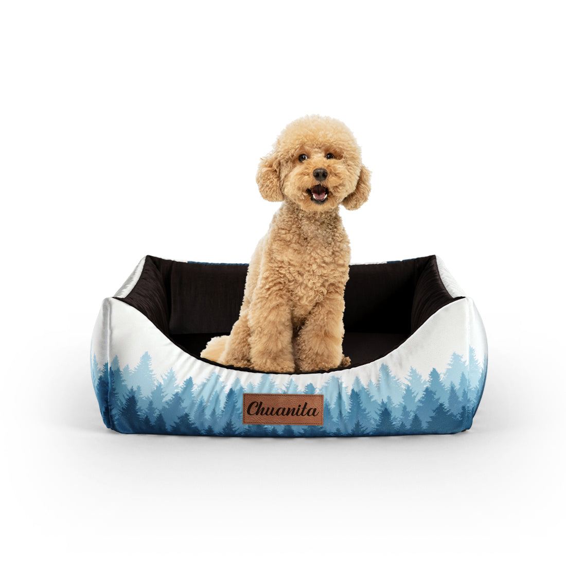 Forest Landscape Glacouos Personalized Lounge Dog Bed With Entrance