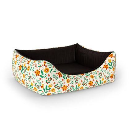 Wild Forest Flowers Marii Personalized Lounge Dog Bed With Entrance