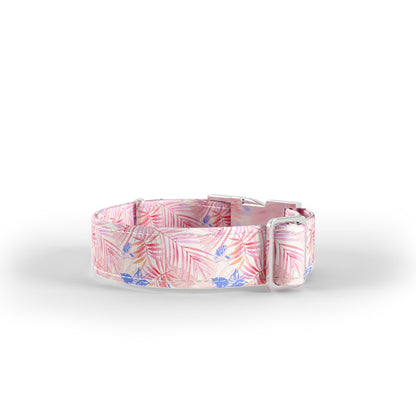 Tropical Leaves Holy Personalized Dog Collar