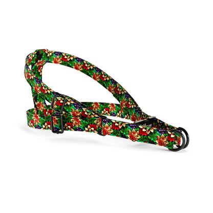 Garden Flowers Malachite Personalized Dog Belt Harness