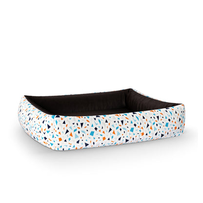 Snow Flowers Isabell Personalized Lounge Dog Bed With Sides