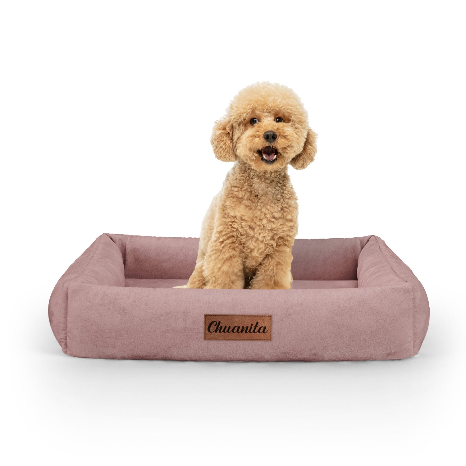 Luxury Velvet Look Indian Personalized Lounge Dog Bed With Sides