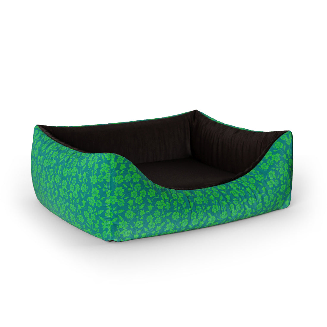 Minimalist Flowers Hunter Personalized Lounge Dog Bed With Entrance